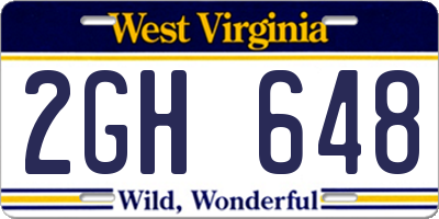 WV license plate 2GH648