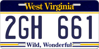 WV license plate 2GH661