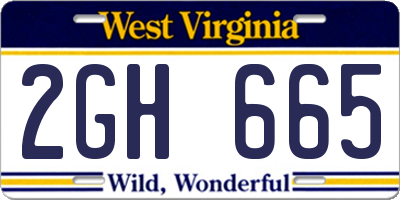 WV license plate 2GH665
