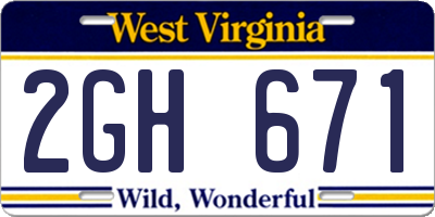 WV license plate 2GH671