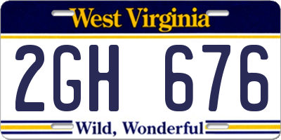 WV license plate 2GH676
