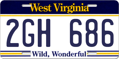 WV license plate 2GH686