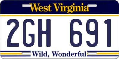 WV license plate 2GH691