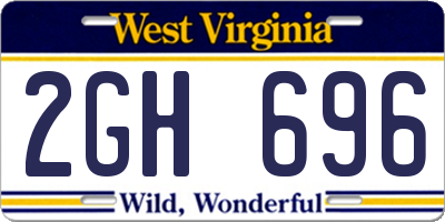 WV license plate 2GH696