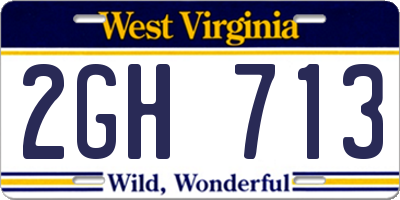WV license plate 2GH713