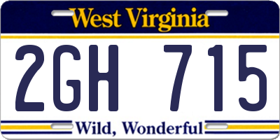 WV license plate 2GH715