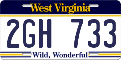 WV license plate 2GH733