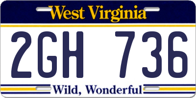 WV license plate 2GH736