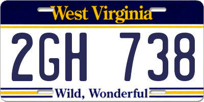 WV license plate 2GH738