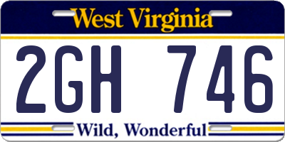 WV license plate 2GH746