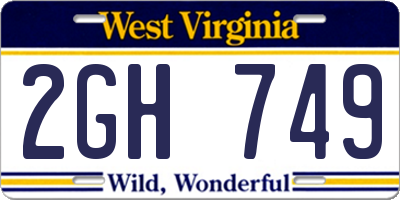 WV license plate 2GH749