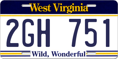 WV license plate 2GH751