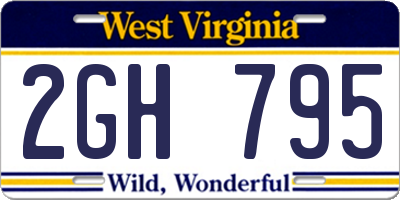 WV license plate 2GH795