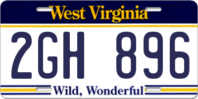 WV license plate 2GH896