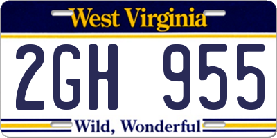 WV license plate 2GH955