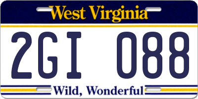 WV license plate 2GI088