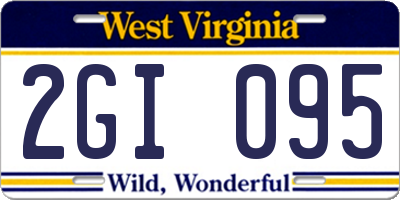 WV license plate 2GI095
