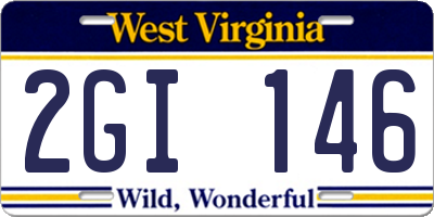 WV license plate 2GI146