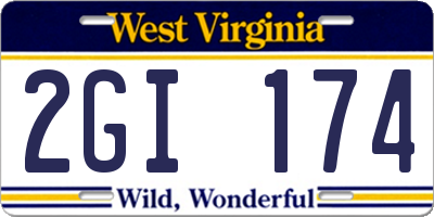 WV license plate 2GI174
