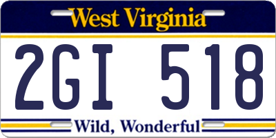 WV license plate 2GI518