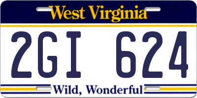 WV license plate 2GI624