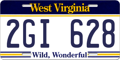WV license plate 2GI628