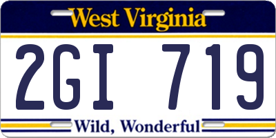WV license plate 2GI719
