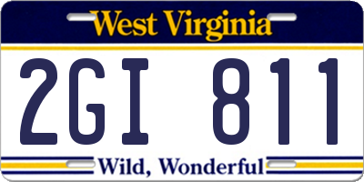 WV license plate 2GI811