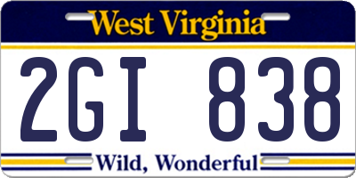 WV license plate 2GI838