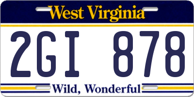 WV license plate 2GI878
