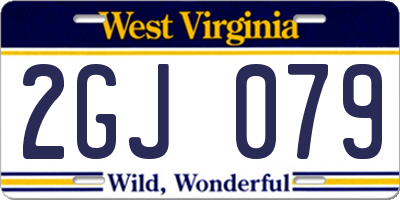 WV license plate 2GJ079