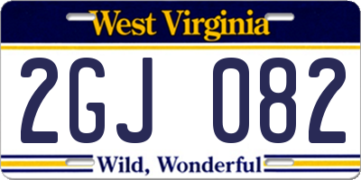 WV license plate 2GJ082