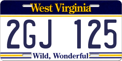 WV license plate 2GJ125
