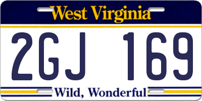 WV license plate 2GJ169