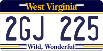 WV license plate 2GJ225