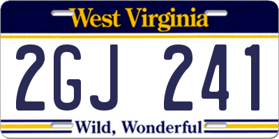 WV license plate 2GJ241