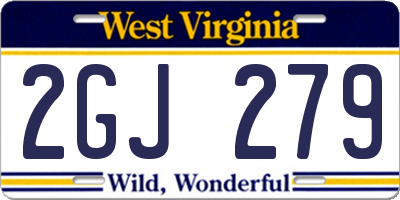 WV license plate 2GJ279