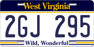 WV license plate 2GJ295