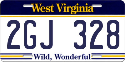 WV license plate 2GJ328
