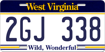 WV license plate 2GJ338
