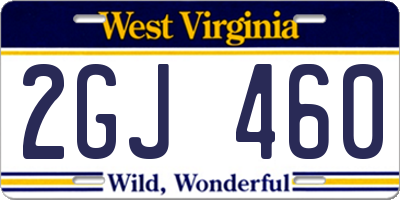 WV license plate 2GJ460