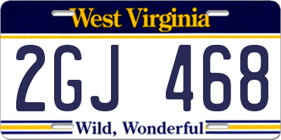 WV license plate 2GJ468
