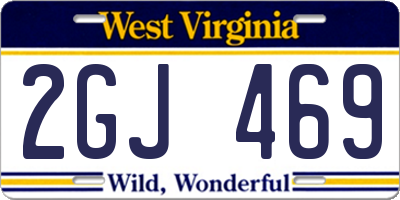 WV license plate 2GJ469