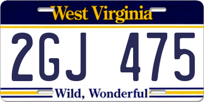 WV license plate 2GJ475