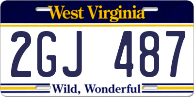 WV license plate 2GJ487