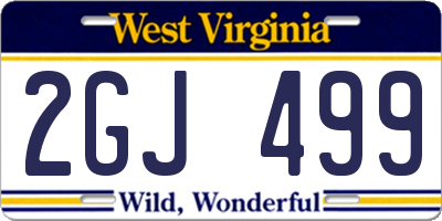 WV license plate 2GJ499