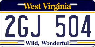 WV license plate 2GJ504