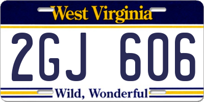 WV license plate 2GJ606
