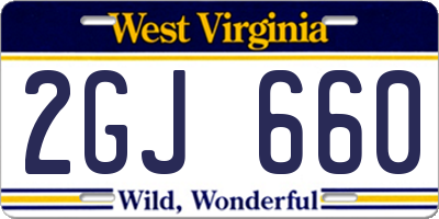 WV license plate 2GJ660