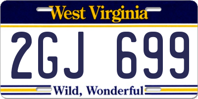 WV license plate 2GJ699